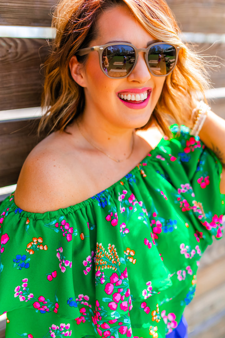 The Floral Charmer Ruffle Top