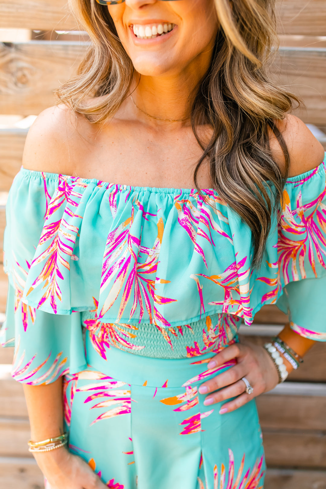 The Palm Bliss Ruffle Top
