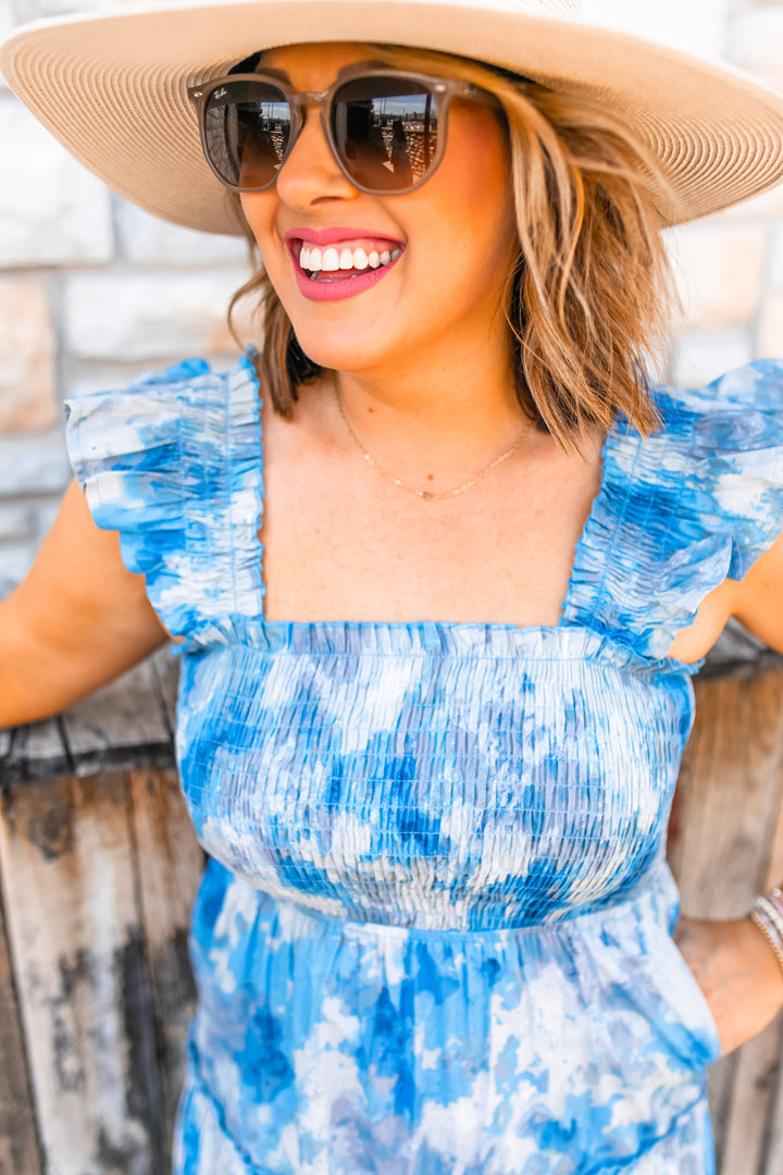 The Fresh Waves Floral Midi Dress