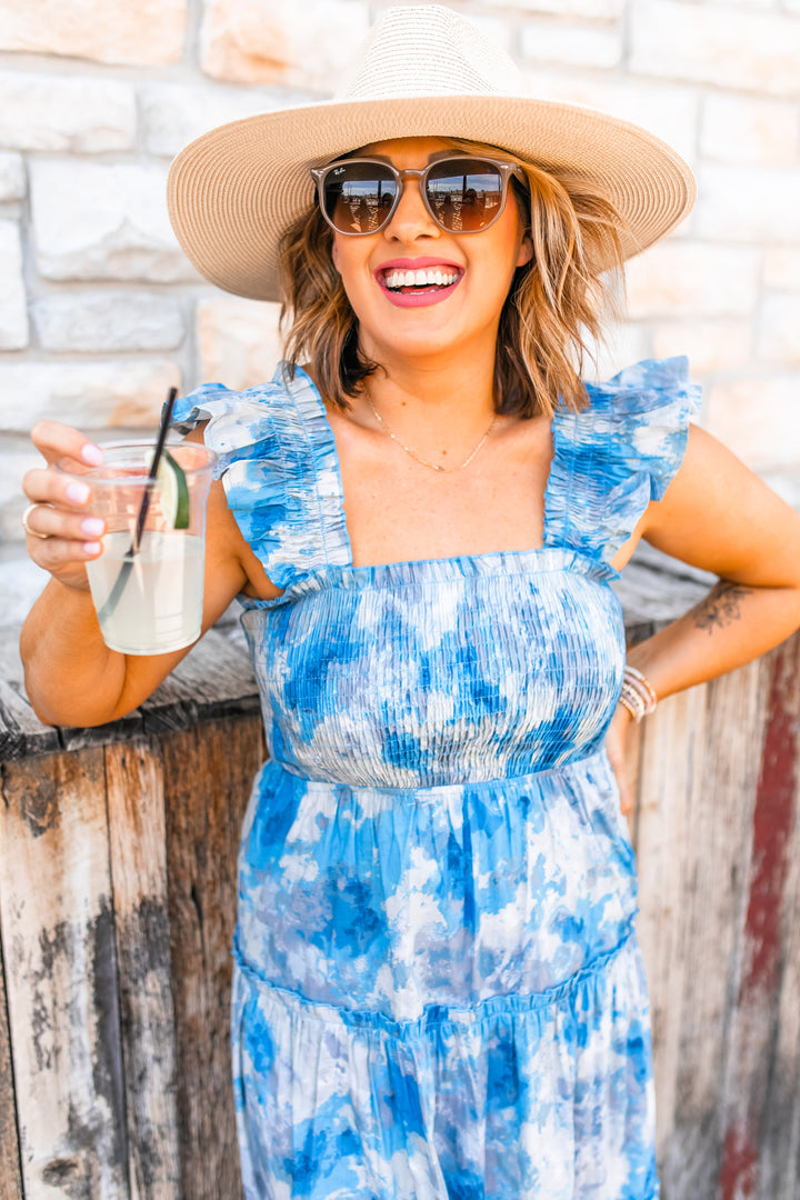 The Fresh Waves Floral Midi Dress