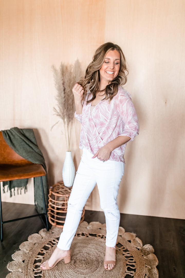 The Alice Marbled Blouse - One Eleven Olive Boutique
