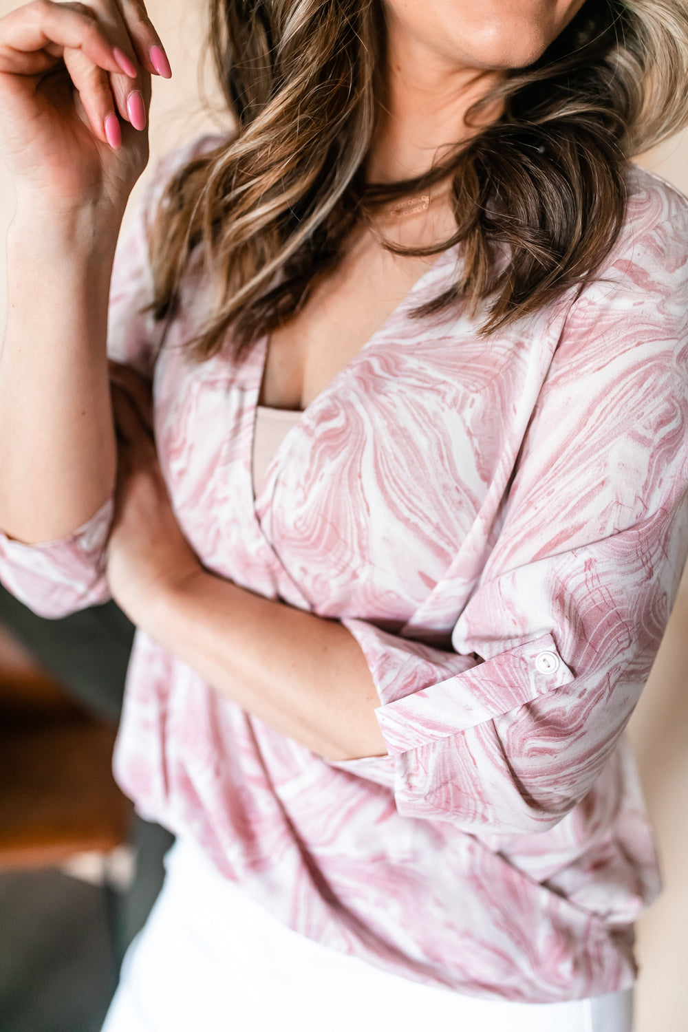 The Alice Marbled Blouse - One Eleven Olive Boutique