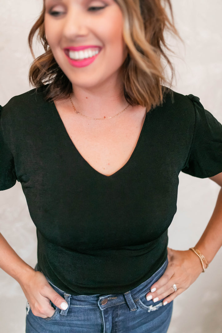 The Alize Velvet Bodysuit - Black - One Eleven Olive Boutique