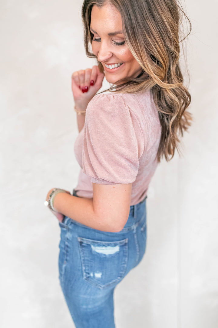 The Alize Velvet Bodysuit - Taupe - One Eleven Olive Boutique