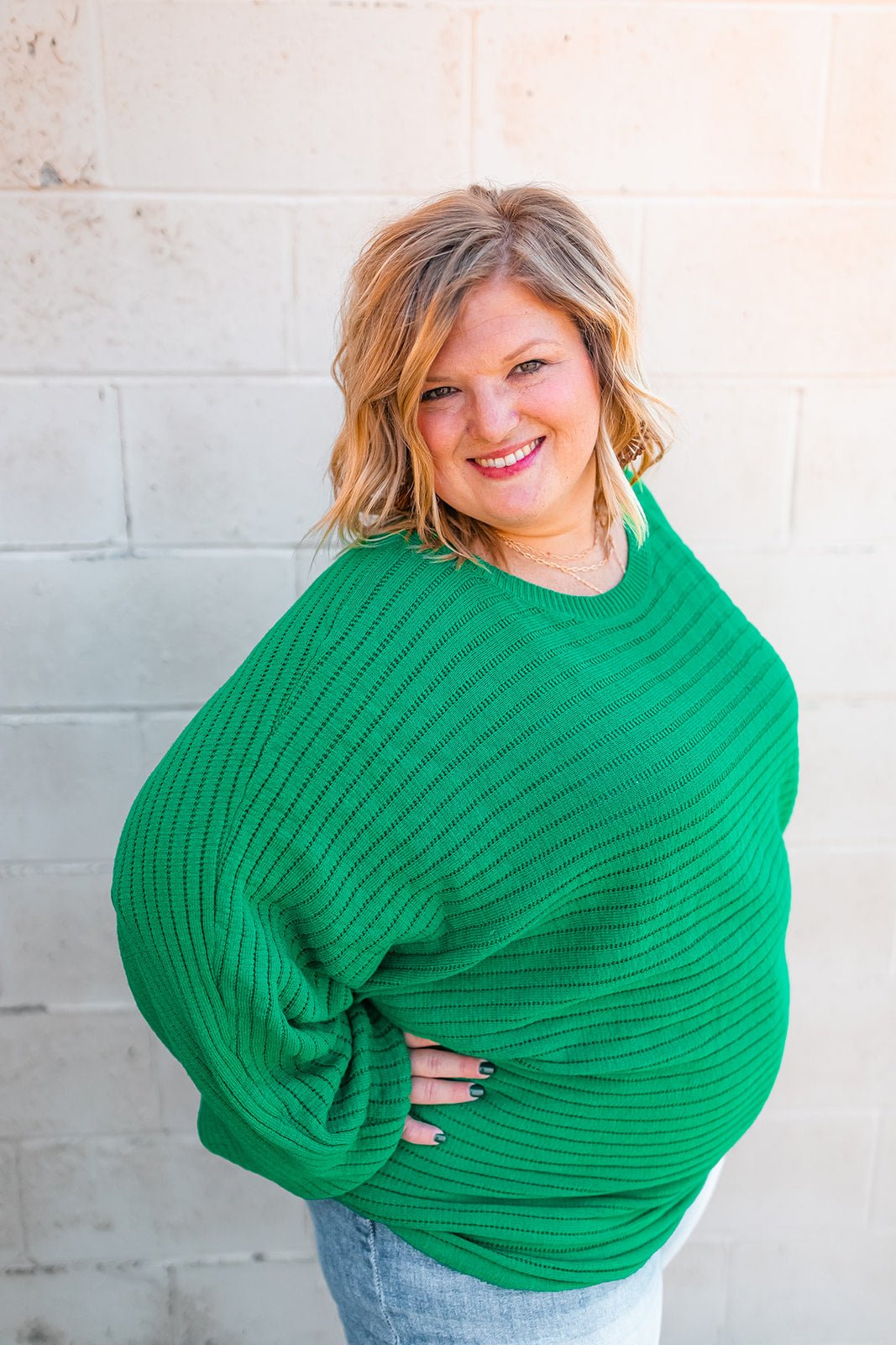 One Eleven Olive Boutique The Amaya Curvy Sweater All your friends will be green with envy-see what I did there?? In all not so seriousness, this *gorgeous* sweater is the *the* perfect green, and so so cozy!! The f