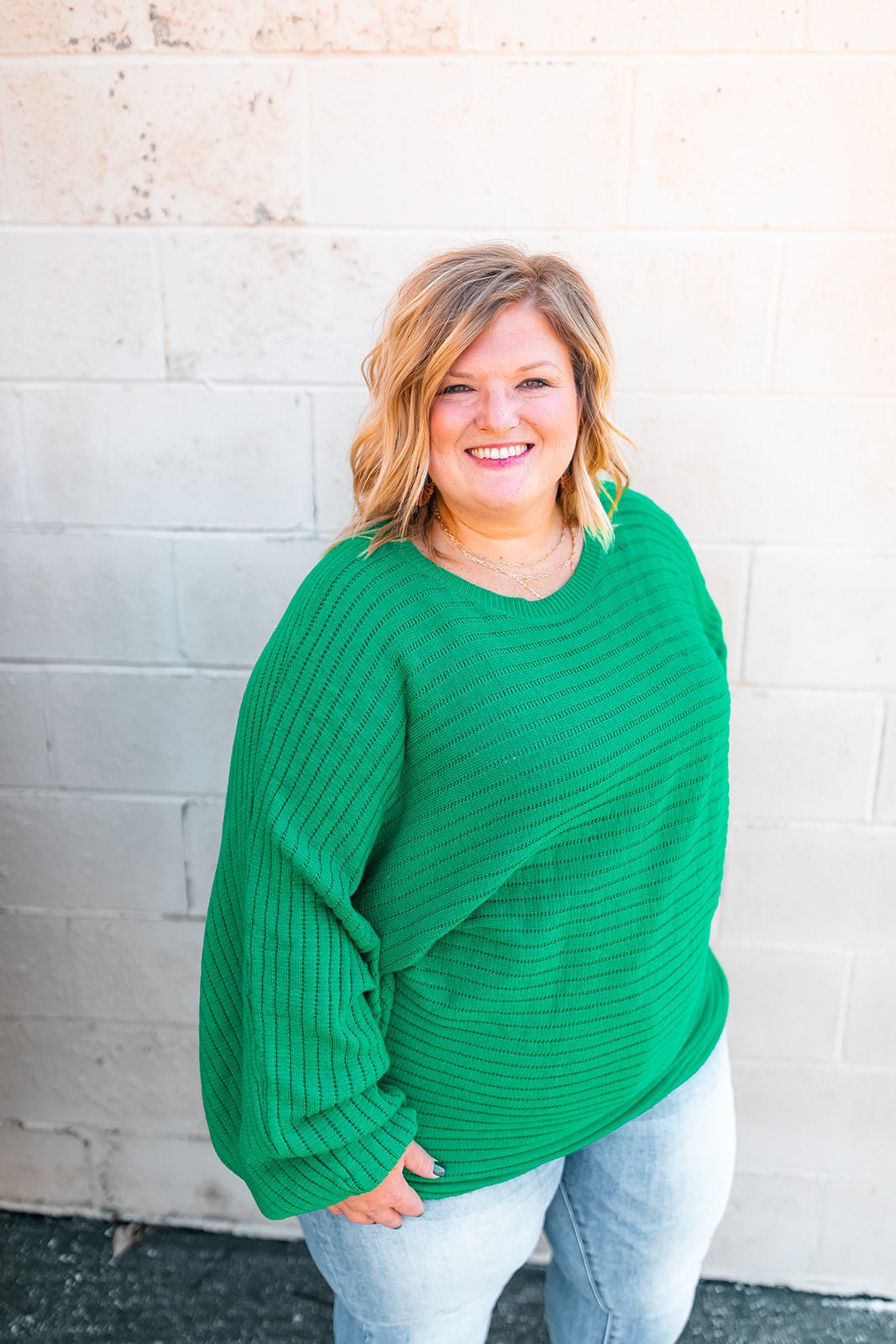 One Eleven Olive Boutique The Amaya Curvy Sweater All your friends will be green with envy-see what I did there?? In all not so seriousness, this *gorgeous* sweater is the *the* perfect green, and so so cozy!! The f