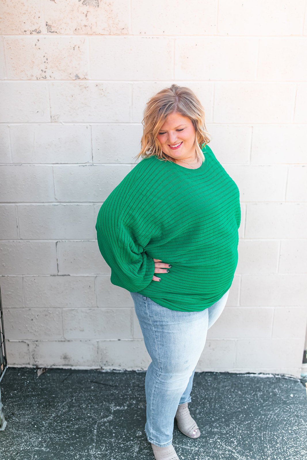 One Eleven Olive Boutique The Amaya Curvy Sweater All your friends will be green with envy-see what I did there?? In all not so seriousness, this *gorgeous* sweater is the *the* perfect green, and so so cozy!! The f