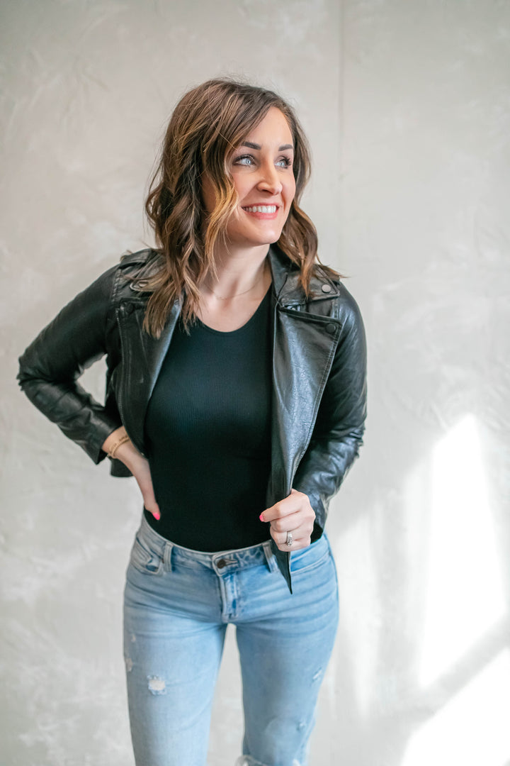 The Andrè Ribbed Bodysuit - Black - One Eleven Olive Boutique