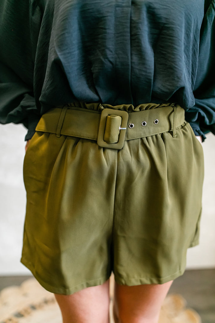 The Annika Belted Shorts - One Eleven Olive Boutique