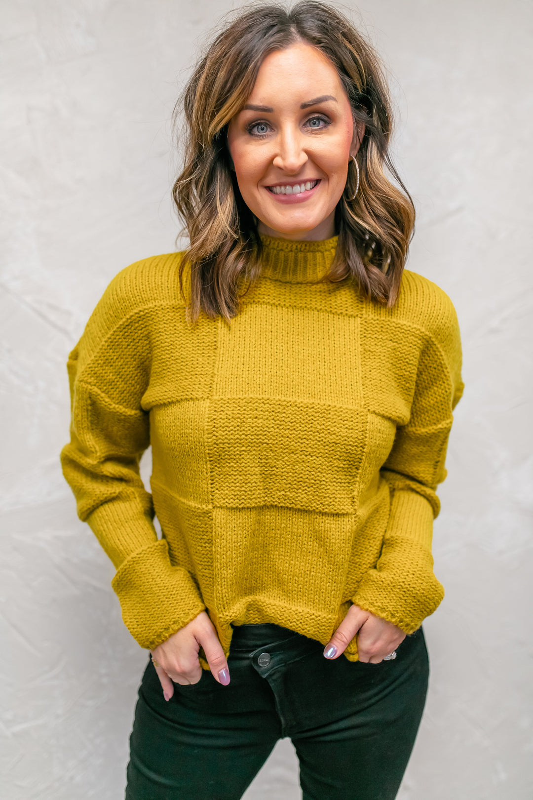 The Bonnie Checkered Sweater - One Eleven Olive Boutique