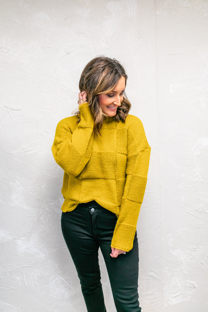 The Bonnie Checkered Sweater - One Eleven Olive Boutique