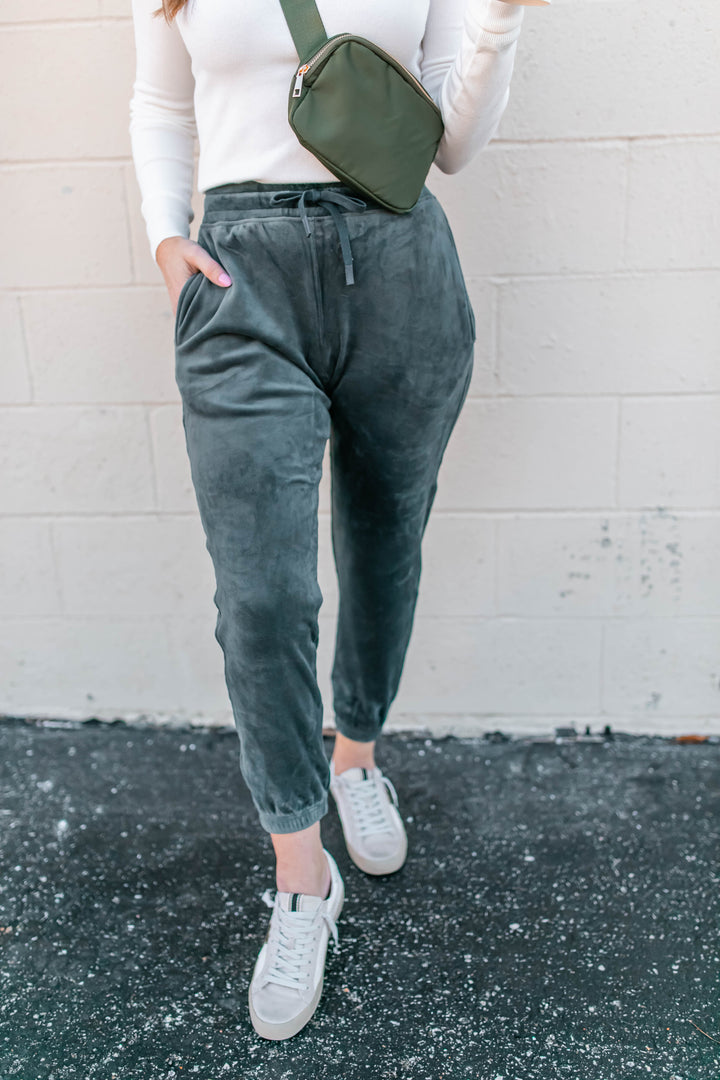 The Carson Velour Joggers - One Eleven Olive Boutique