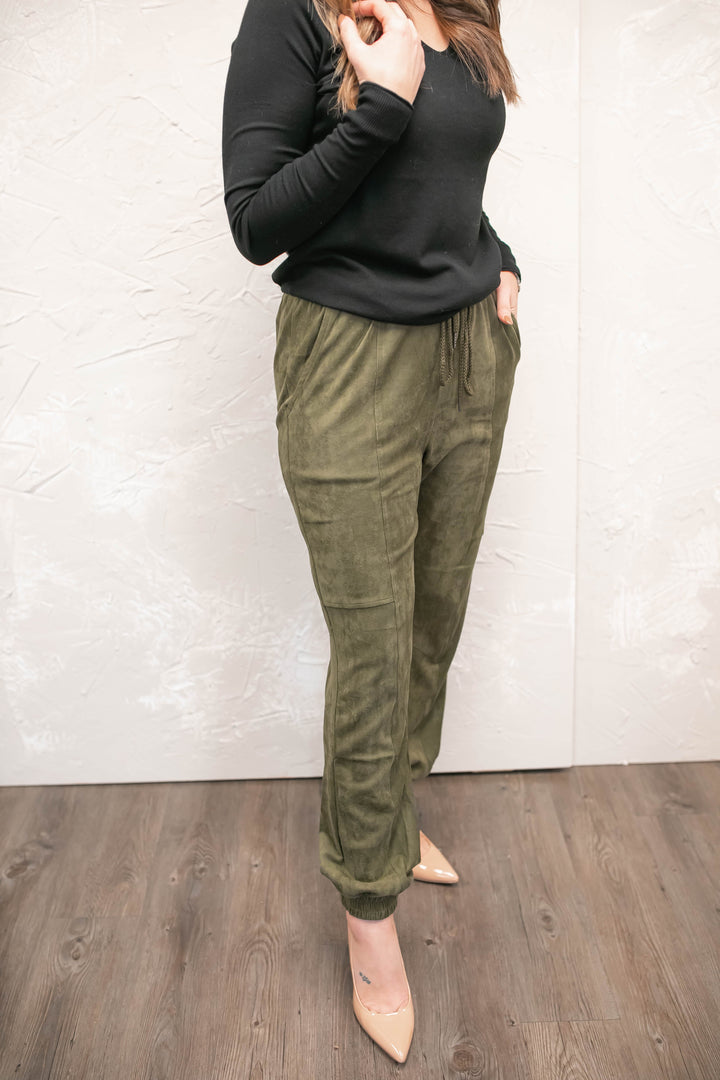 The Charlotte Suede Joggers - One Eleven Olive Boutique