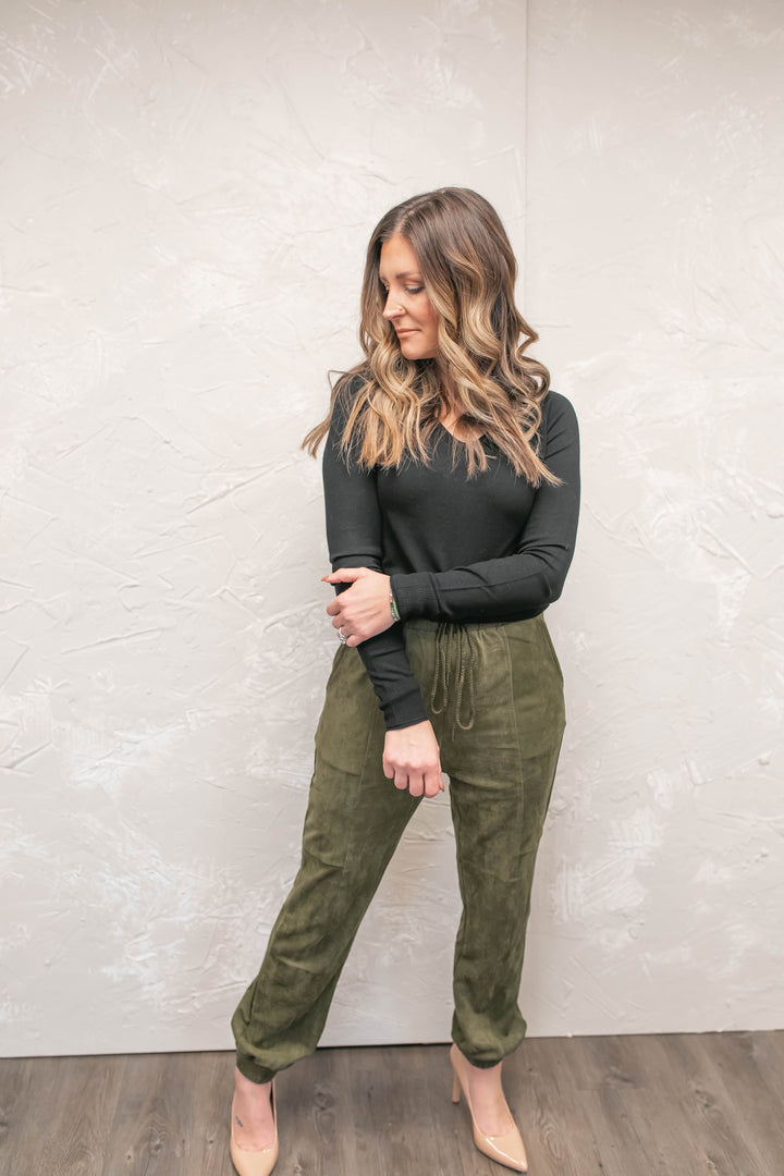 The Charlotte Suede Joggers - One Eleven Olive Boutique