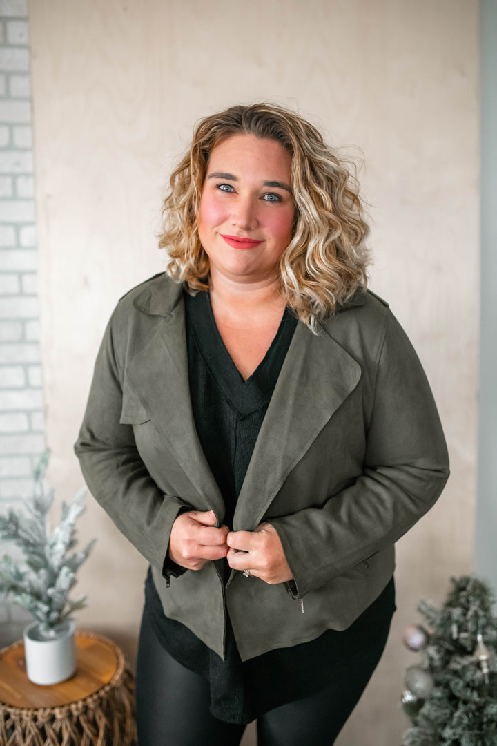The Claudia Suede Biker Jacket - One Eleven Olive Boutique