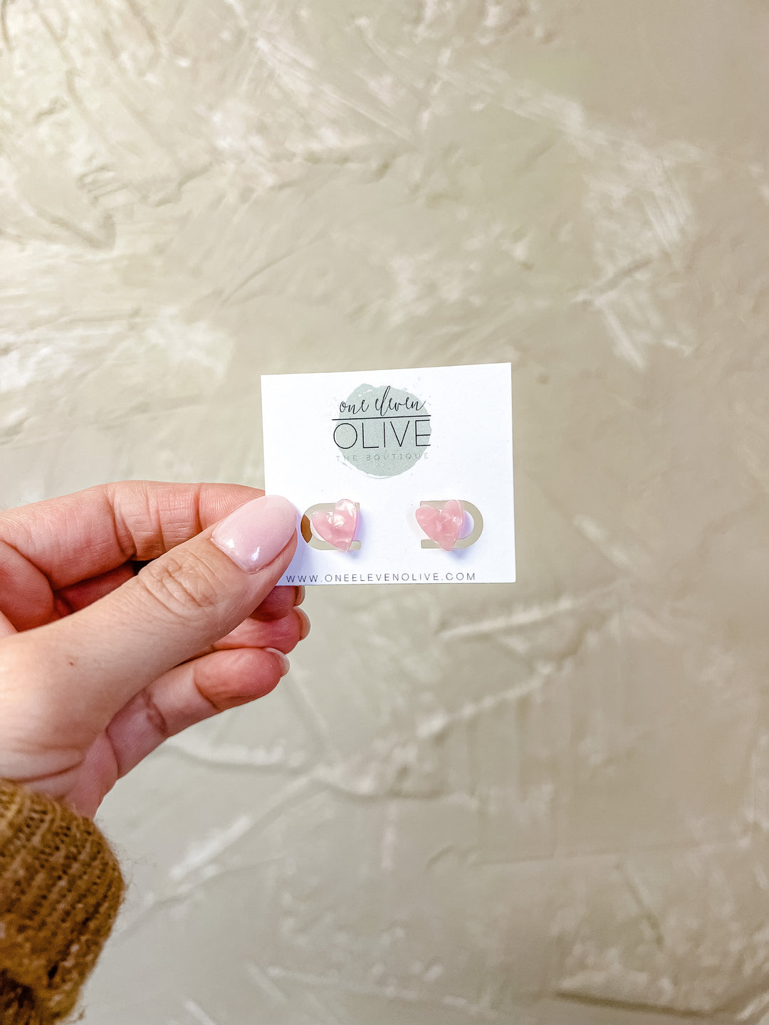 The Collecting Hearts Studs - Pink - One Eleven Olive Boutique