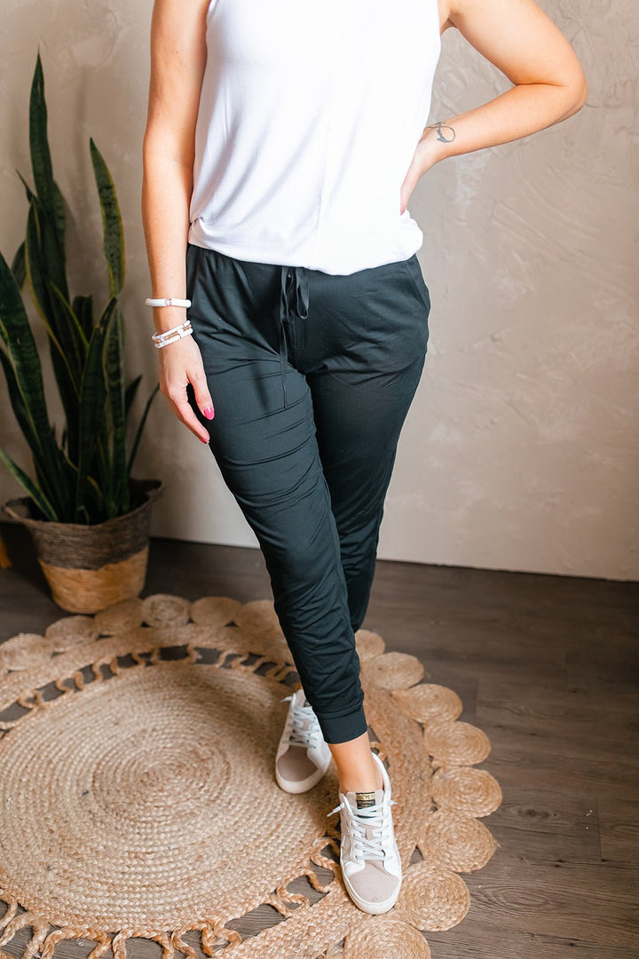 The Dusty Black Joggers - One Eleven Olive Boutique