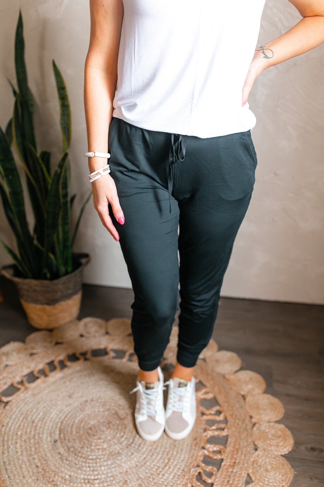 The Dusty Black Joggers - One Eleven Olive Boutique