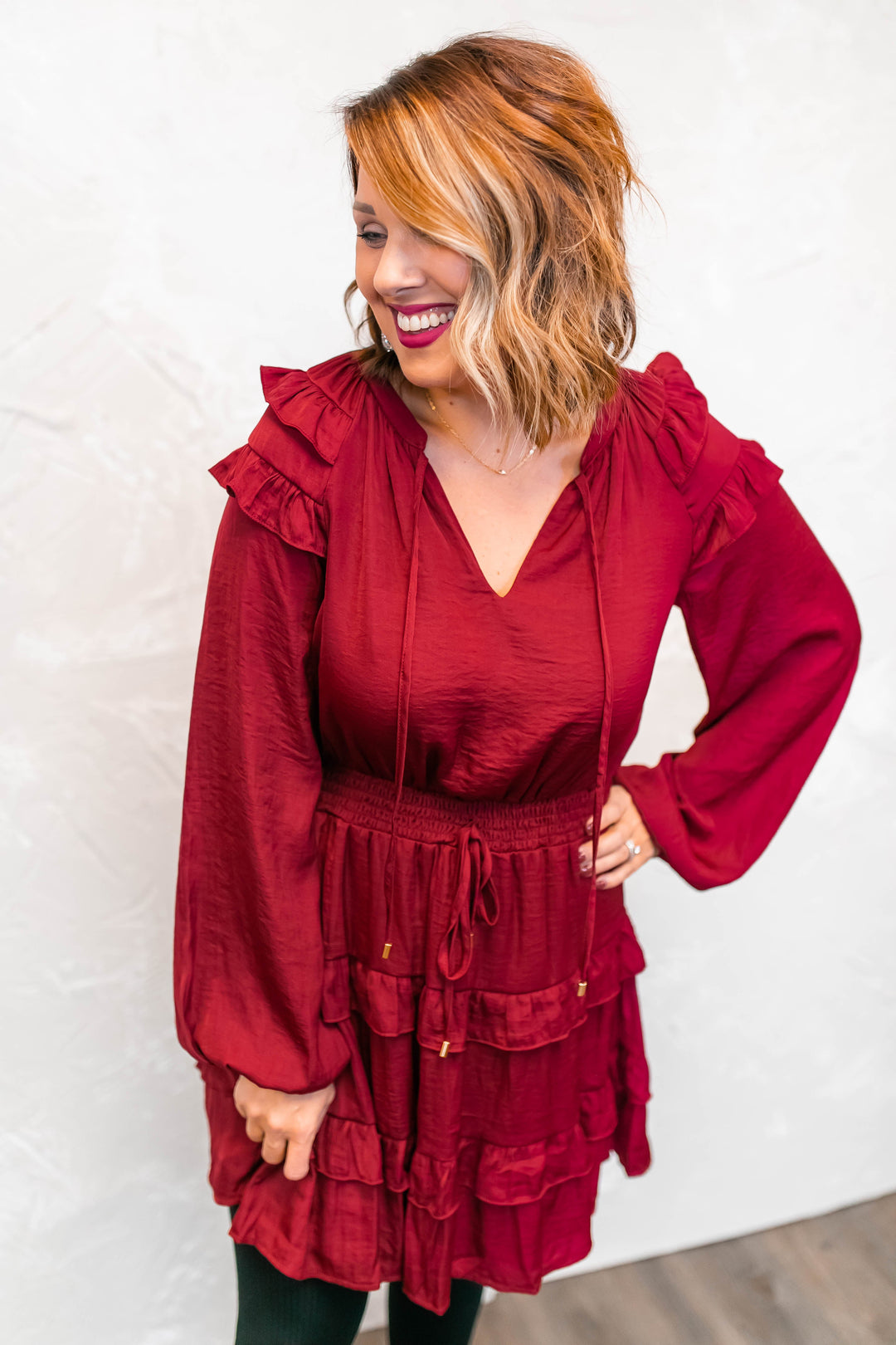 The Eliana Wine Dress - One Eleven Olive Boutique