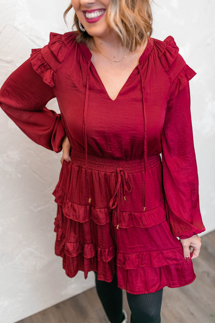 The Eliana Wine Dress - One Eleven Olive Boutique