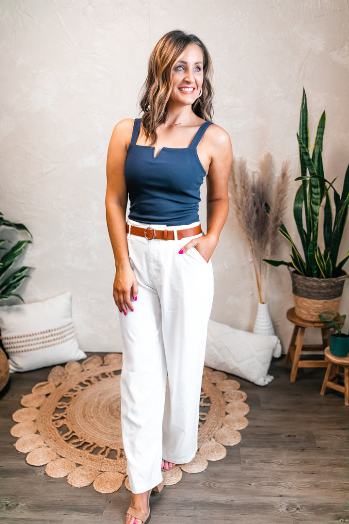 The Grace Belted Pants - One Eleven Olive Boutique