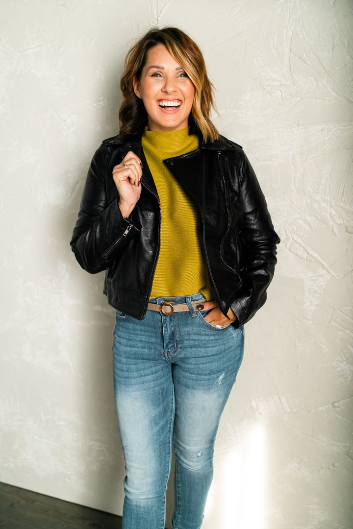 The Harleigh Leather Jacket (XS - 3X) - One Eleven Olive Boutique