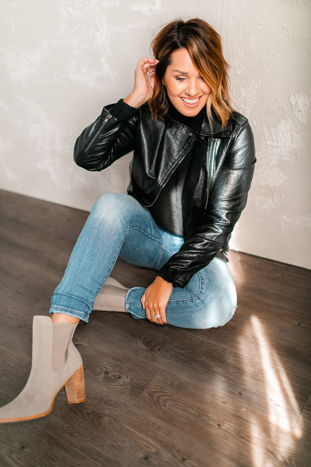 The Harleigh Leather Jacket (XS - 3X) - One Eleven Olive Boutique