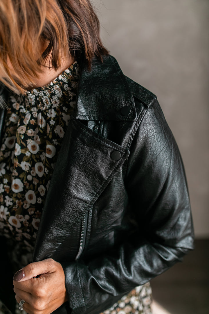 The Harleigh Leather Jacket (XS - 3X) - One Eleven Olive Boutique