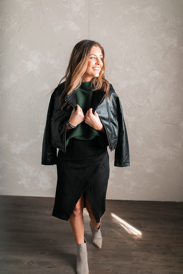 The Harleigh Leather Jacket (XS - 3X) - One Eleven Olive Boutique