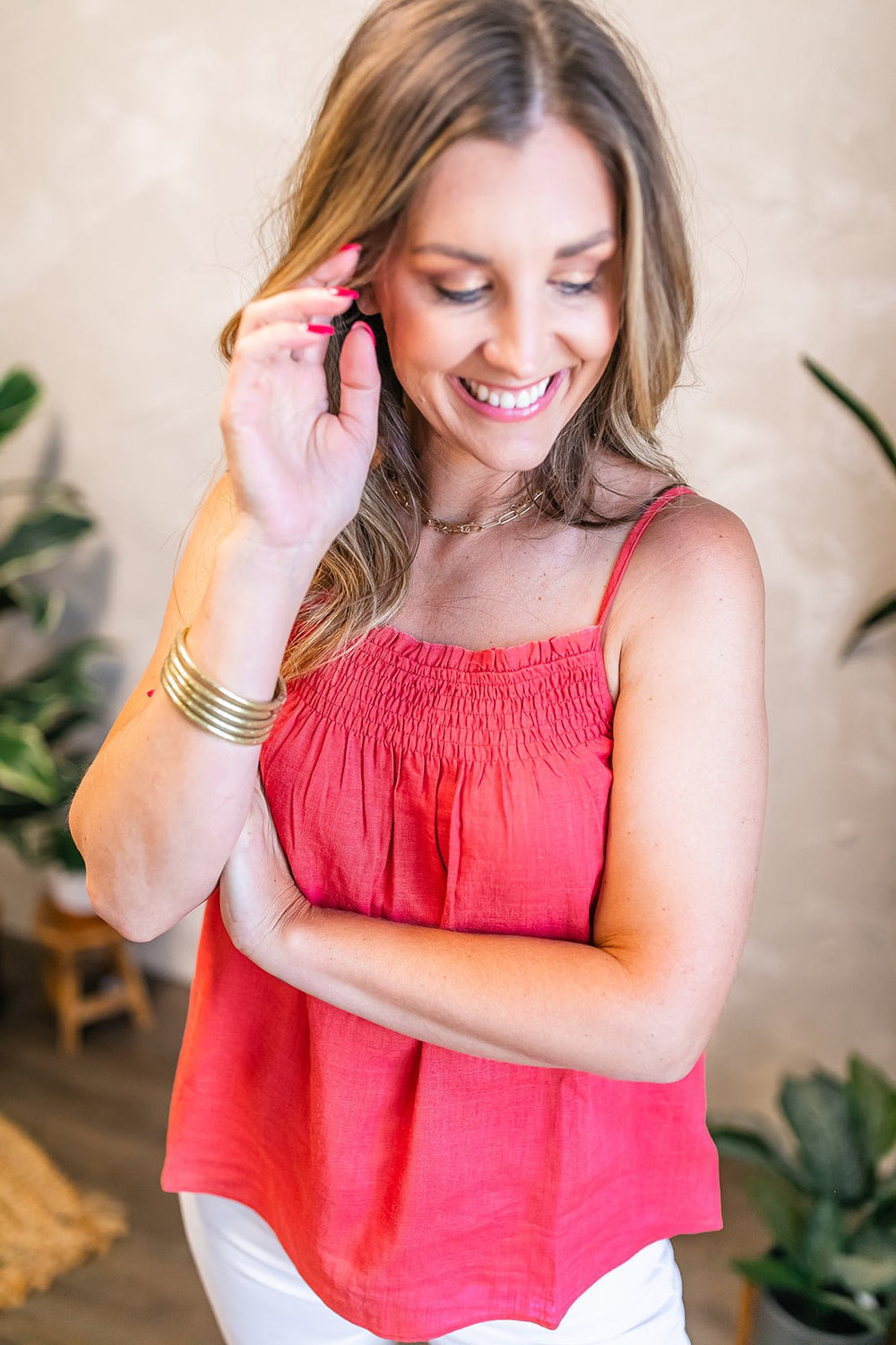 The Janelle Smocked Cami - One Eleven Olive Boutique