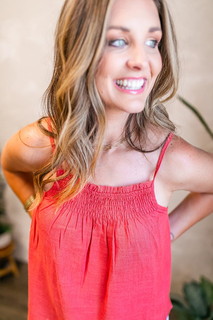 The Janelle Smocked Cami - One Eleven Olive Boutique