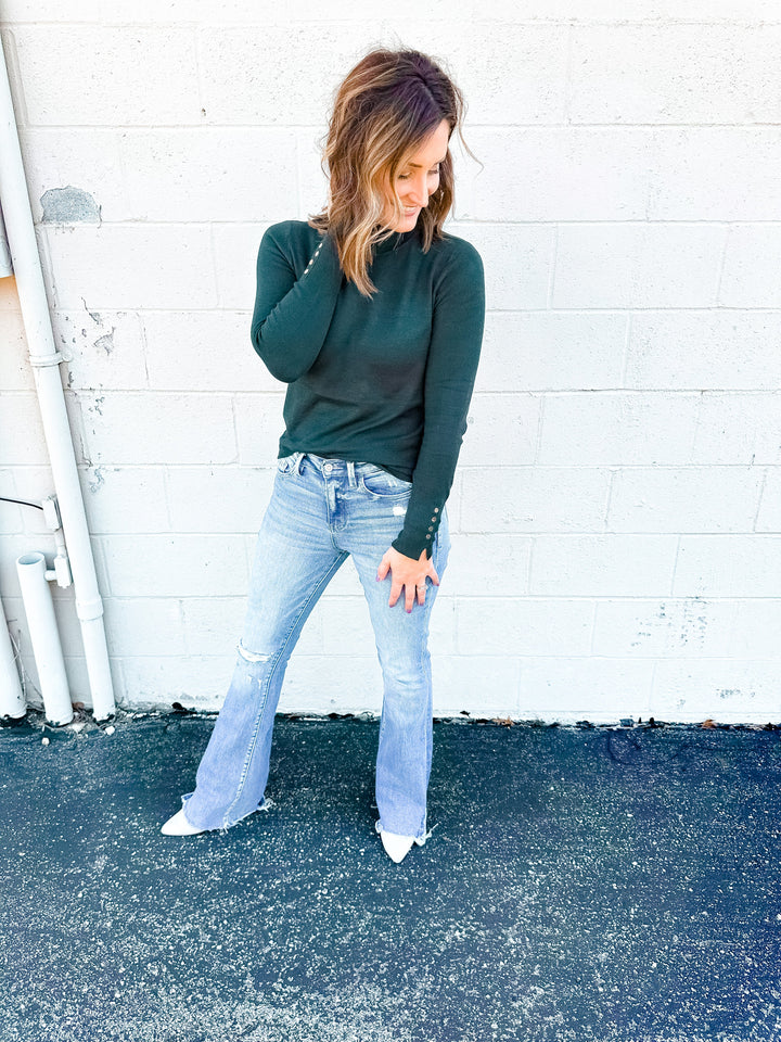 The Marley Turtleneck Sweater - Emerald Green - One Eleven Olive Boutique