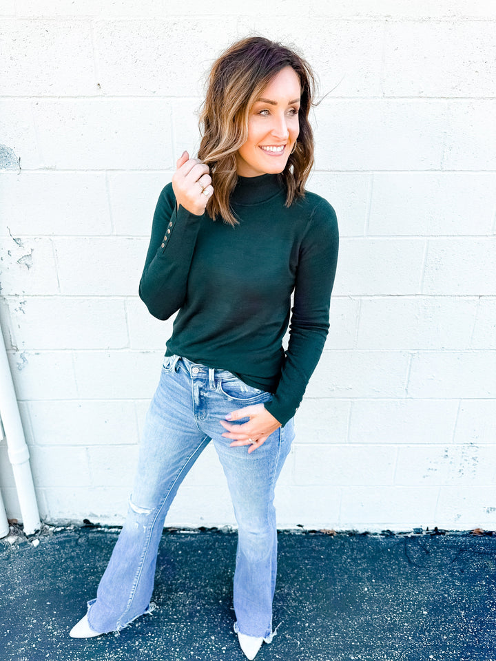 The Marley Turtleneck Sweater - Emerald Green - One Eleven Olive Boutique
