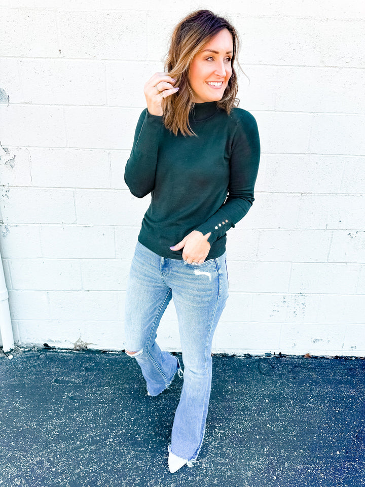 The Marley Turtleneck Sweater - Emerald Green - One Eleven Olive Boutique