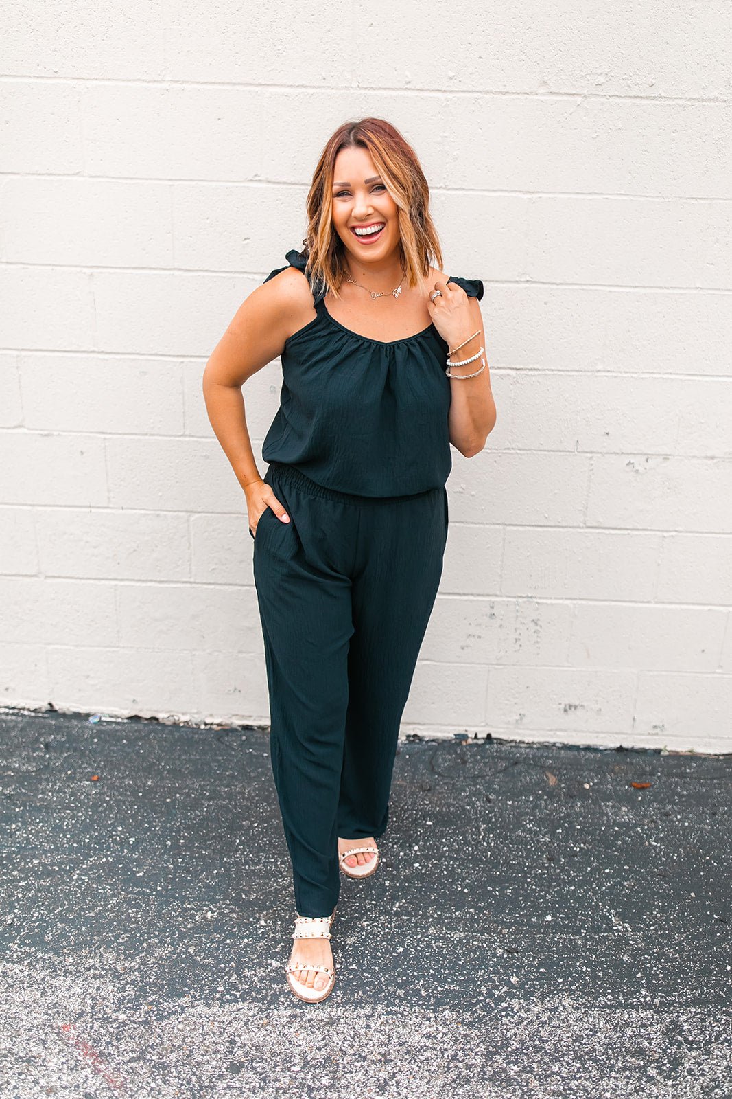One Eleven Olive Boutique The Nearly Famous Black Pants 
Hi, meet your new bestie. These pants are a high quality piece at a low price point. Pair with the matching tank for a chic look or pair these with any top in our c