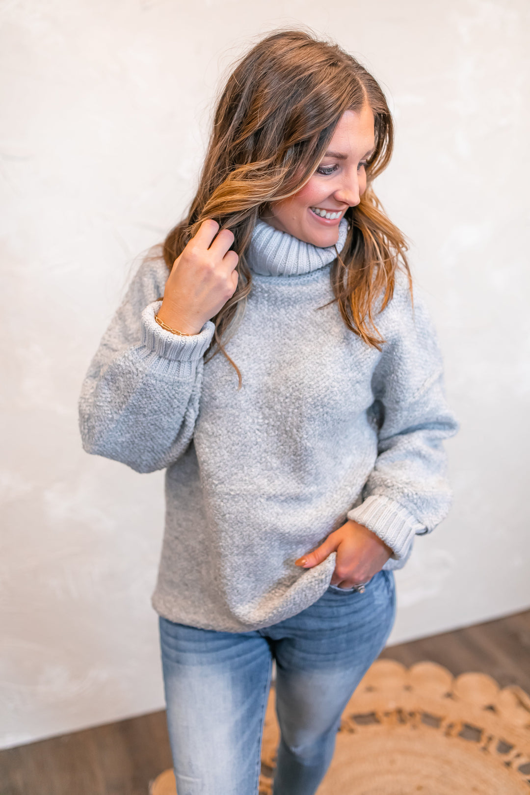 The Norah Turtleneck Sweater - Grey - One Eleven Olive Boutique