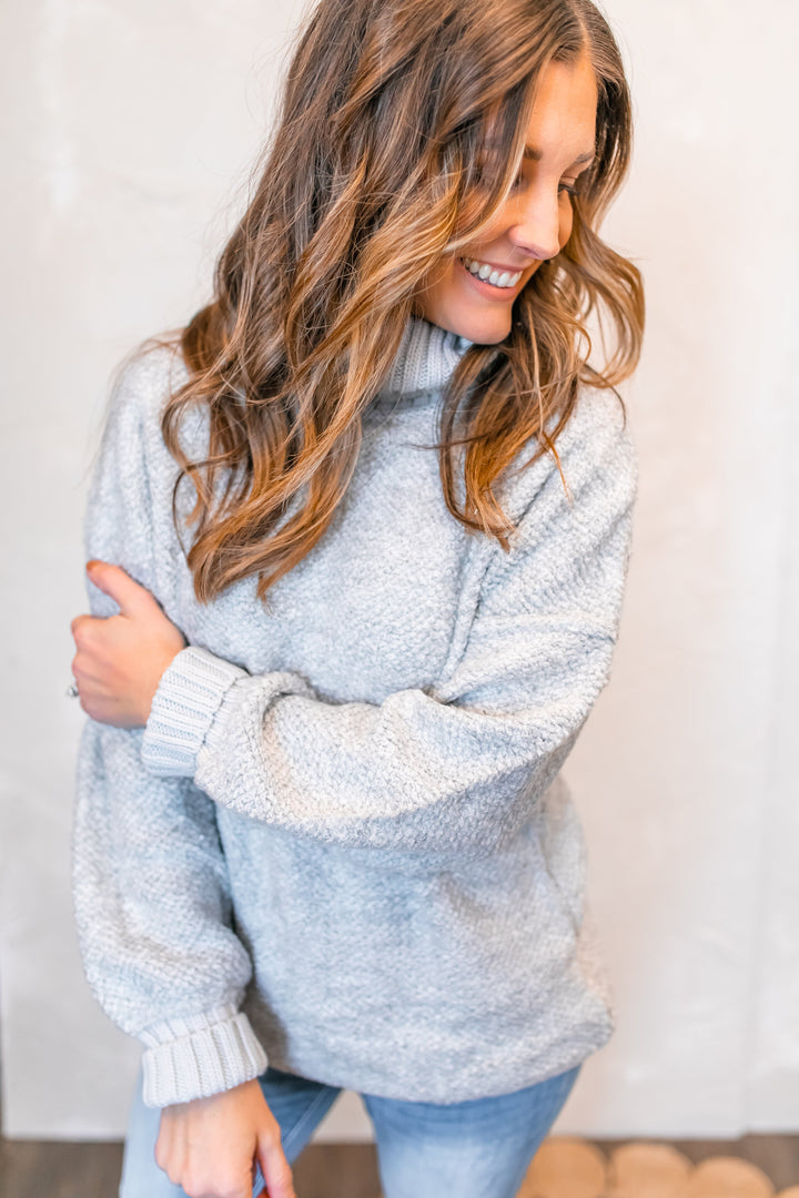 The Norah Turtleneck Sweater - Grey - One Eleven Olive Boutique