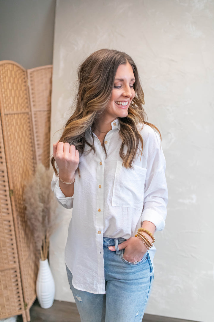 The One and Only Button Up - White - One Eleven Olive Boutique