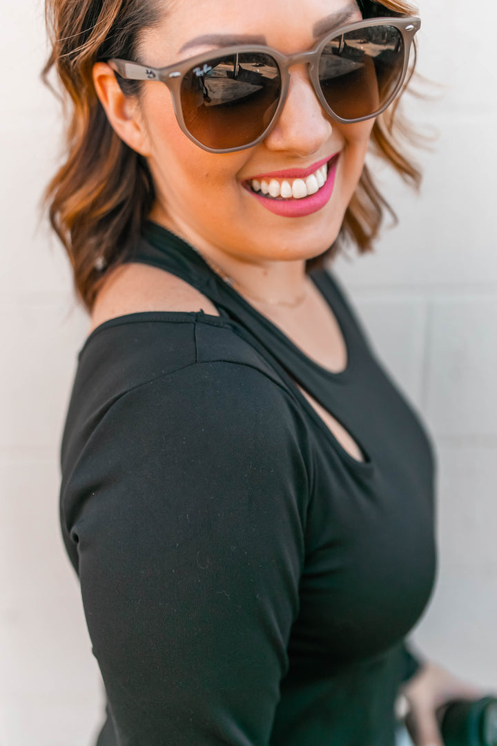 The Palmer Cutout Top - Black - One Eleven Olive Boutique