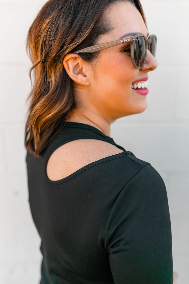 The Palmer Cutout Top - Black - One Eleven Olive Boutique