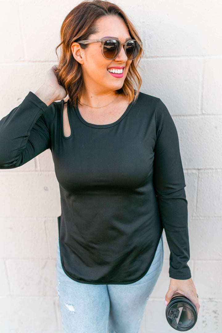 The Palmer Cutout Top - Black - One Eleven Olive Boutique