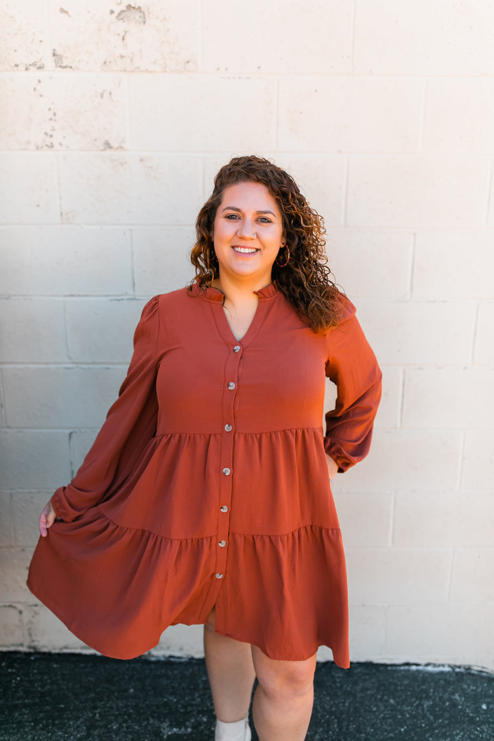 The Riley Button Up Dress (S-2XL) - One Eleven Olive Boutique