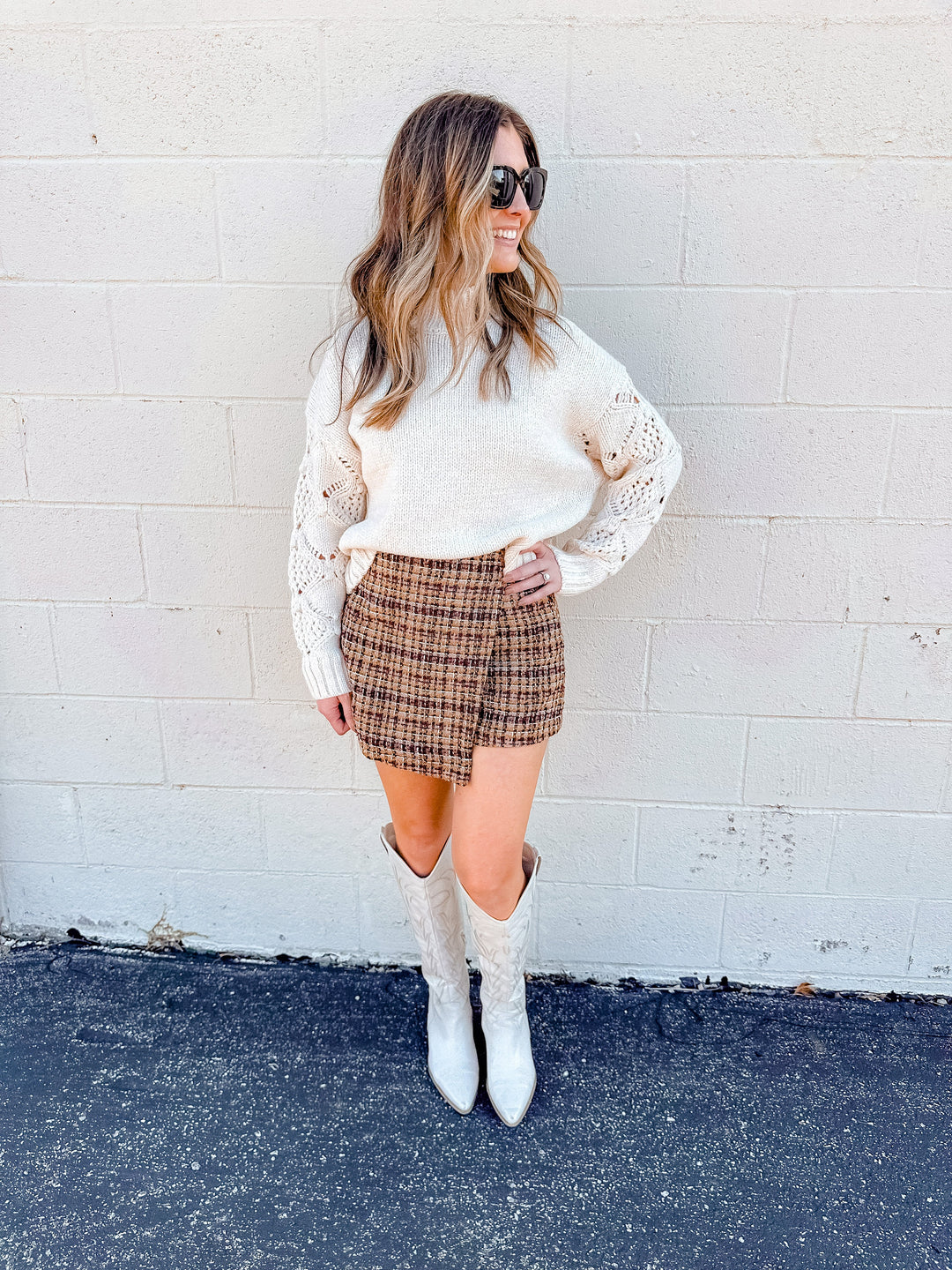 The Samantha Tweed Skort - One Eleven Olive Boutique
