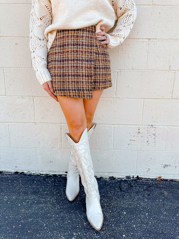 The Samantha Tweed Skort - One Eleven Olive Boutique