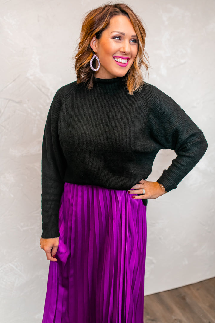 The Scarlett Pleated Midi Skirt - Magenta - One Eleven Olive Boutique