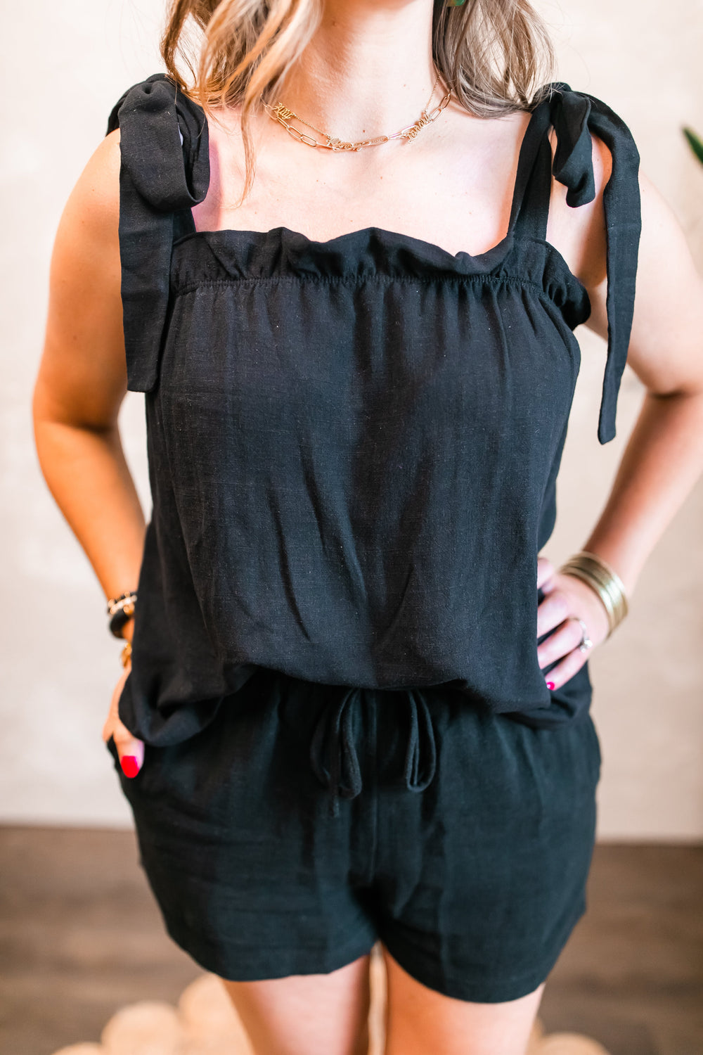 The Sweet & Casual Tank - Black - One Eleven Olive Boutique
