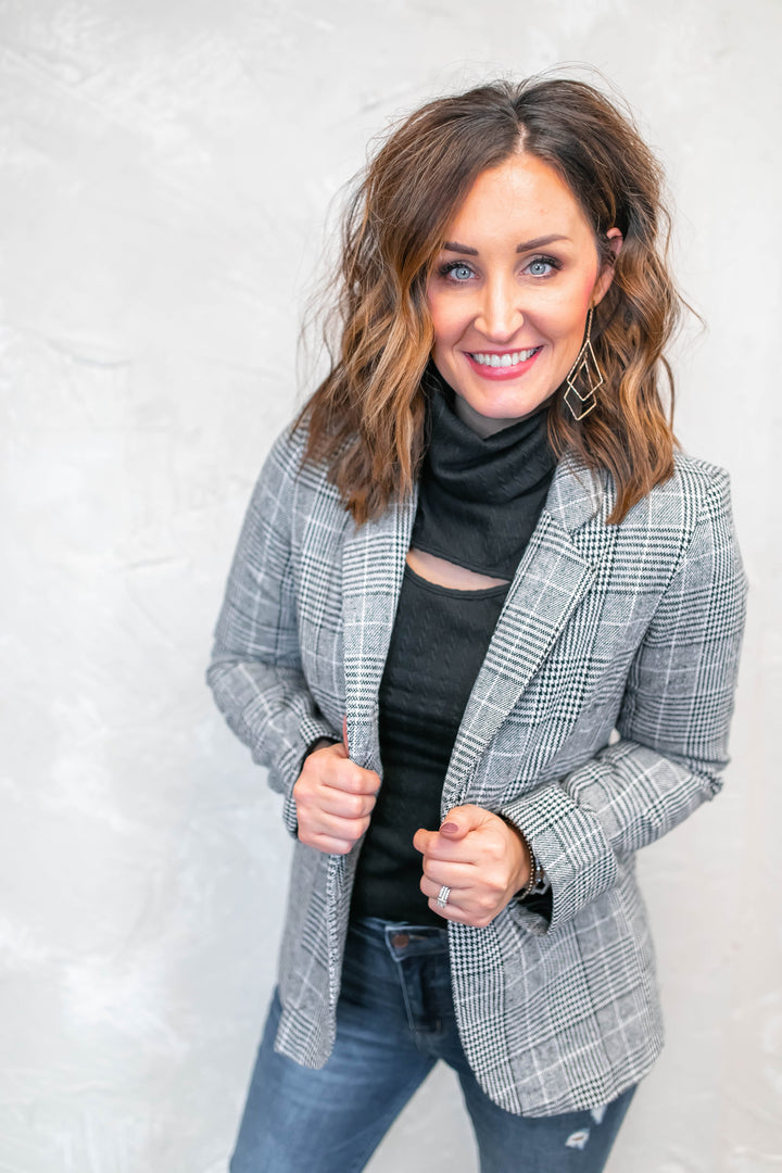 The Trendsetting Plaid Blazer - One Eleven Olive Boutique