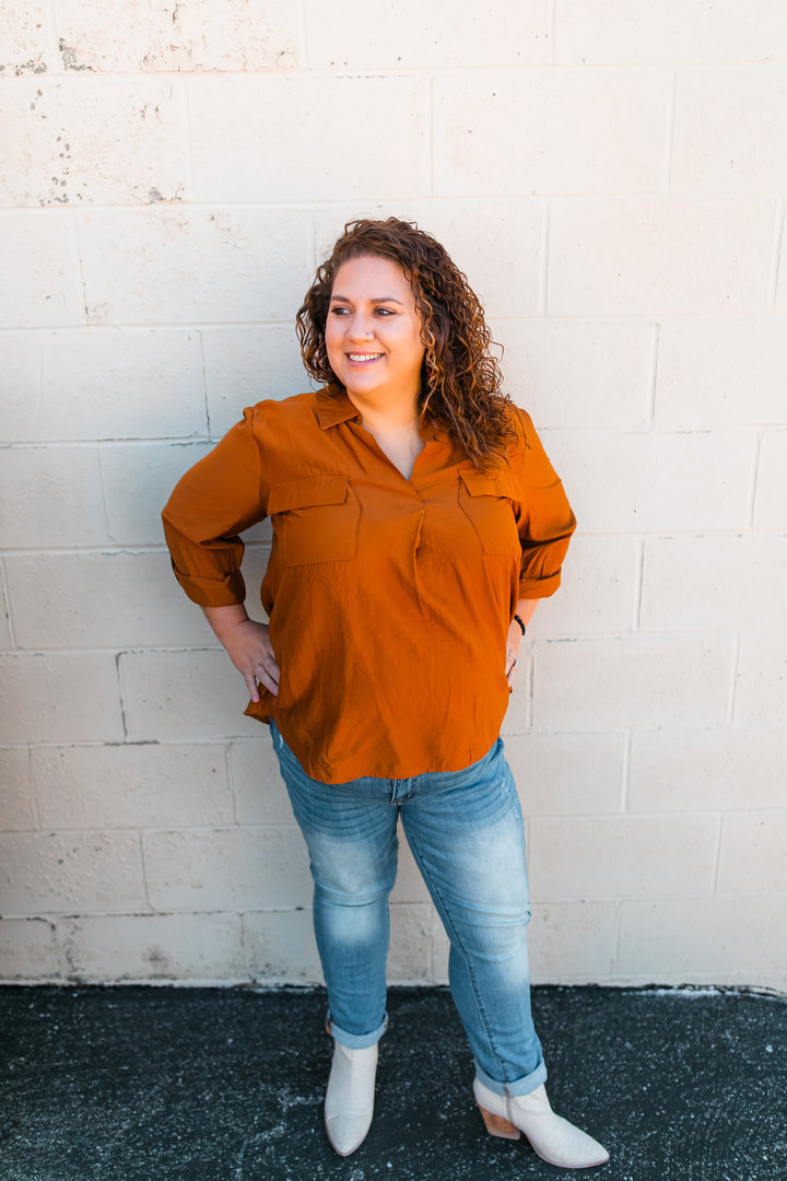 The Valerie Curvy Blouse - One Eleven Olive Boutique