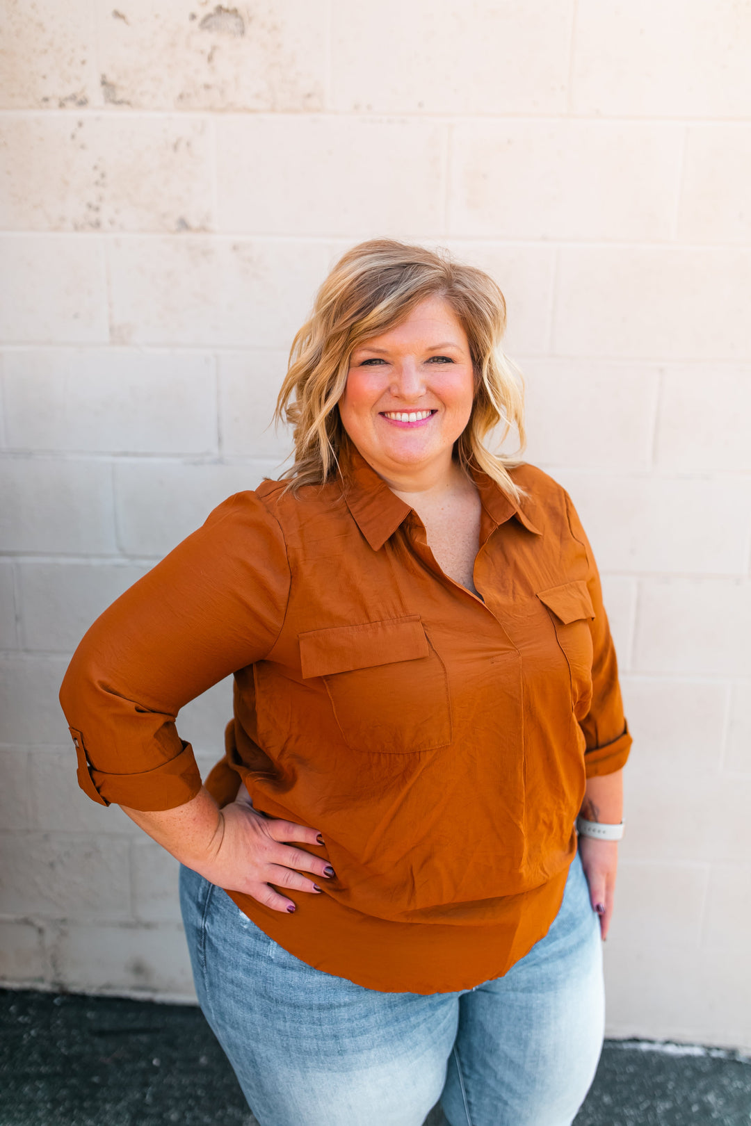 The Valerie Curvy Blouse - One Eleven Olive Boutique