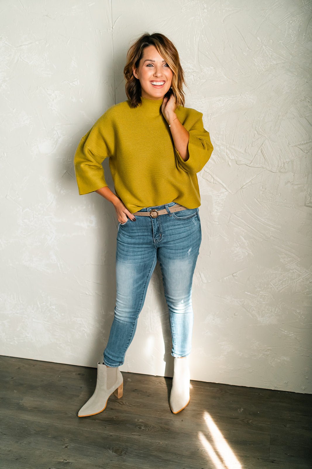 The Veda Sweater - Chartreuse - One Eleven Olive Boutique